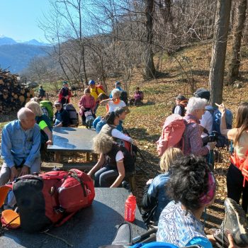 Ultima sosta all’area picnic di Piancerese. Gita alle frazioni di Pont. 19 marzo 2026 (Foto di Gianpiero Oberto).