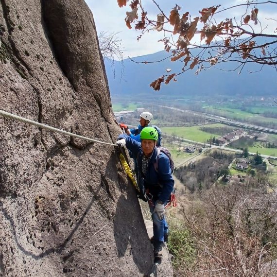 Via ferrata “La Ruceia” a Condove. 21 marzo 2026 (Foto di Flavio Chiarottino).