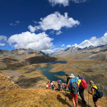 I Laghi Rosset e Leytà, scendendo da Punta Basei. 30/08/2026 (Foto di Erika Salassa).